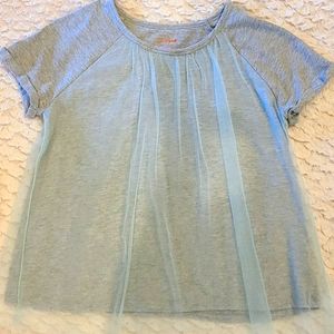 Grey t-shirt with tulle overlay
